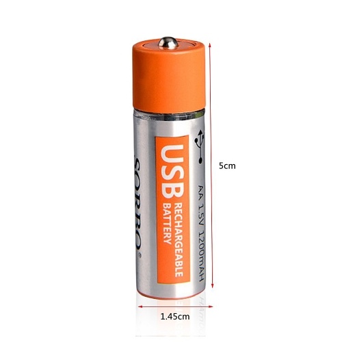 

2PCS SORBO 1.5V 1200mAh USB перезаряжаемый 1 час Быстрая зарядка AA Li-po аккумулятор Super Power с блокировкой питания