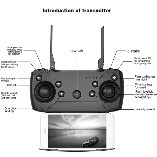 

Dongmingtuo X12 720P Wide Angle Camera WiFi FPV Drone Altitude Hold RC Quadcopter w/ Two Batteries