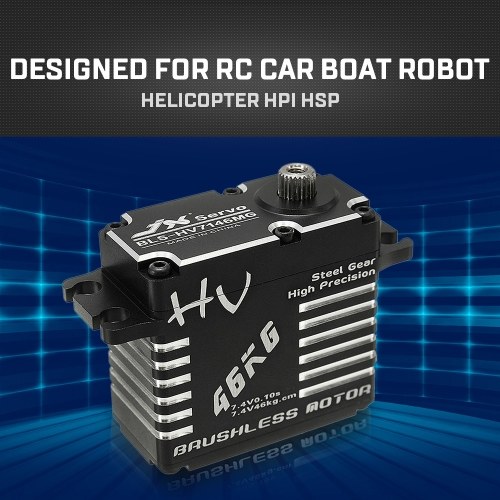 

JX BLS-HV7146MG 46kg HV High Torque Brushless Digital Metal Servo Waterproof for RC Car Boat Robot Helicopter HPI HSP