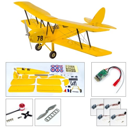 

RC Airplane Wood Aircraft 800mm Wingspan Outdoor Flight Toys for Kids Boys DIY Assembly Model BNF Version with Receiver DSMX/2