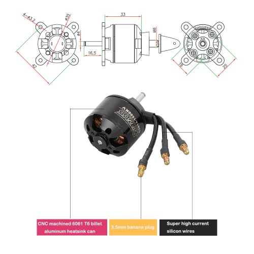 

Оригинальный SURPASS High Performance 2814 1500KV 14 полюсов Бесщеточный двигатель для RC Самолет Фиксированный