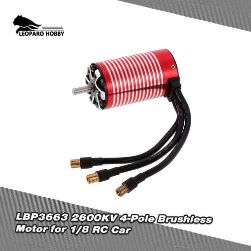 

LEOPARD HOBBY LBP3663 2600KV 4-Pole Brushless Motor for 1/8 Traxxas HSP Redcat RC4WD Tamiya Axial HPI RC Car