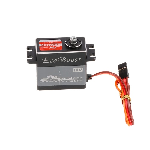 JX CLS6336HV 6.0V-7.4V 0.11sec/60° Digital Metal Gear Coreless Motor Servo 35.6kg Torque Aluminums Case for 1/8  RC Car & 2000mm Fixed-Wing Aircraft