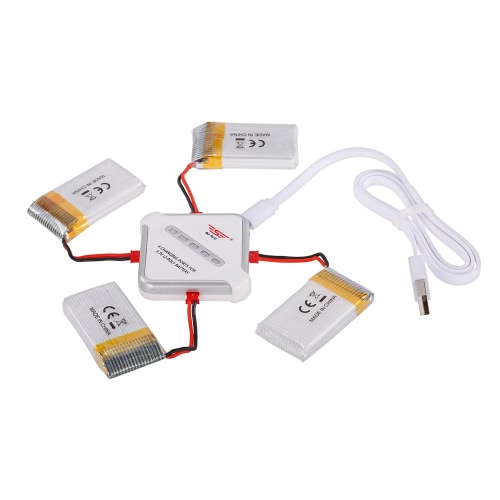 

4 в 1 Зарядное устройство с 4PCS 3.7V 1100mAh Lipo Аккумулятор для JJR / C H11C H11D H11WH RC Quadcopter