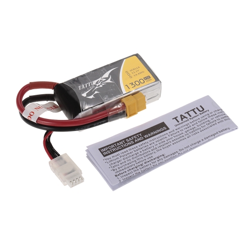 

ACE TATTU 1300mAh 11.1V 45C 3S1P 3S Lipo Аккумулятор с разъемом для подключения XT60 для FPV Racing Drone