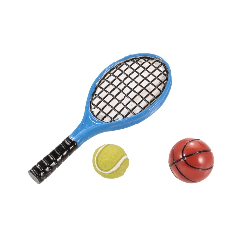 Simulation Basketball Tennis and Tennis Racket RC Decoration Tool DIY Kit for 1/10 RC Crawler Off-road Car Monster Truck