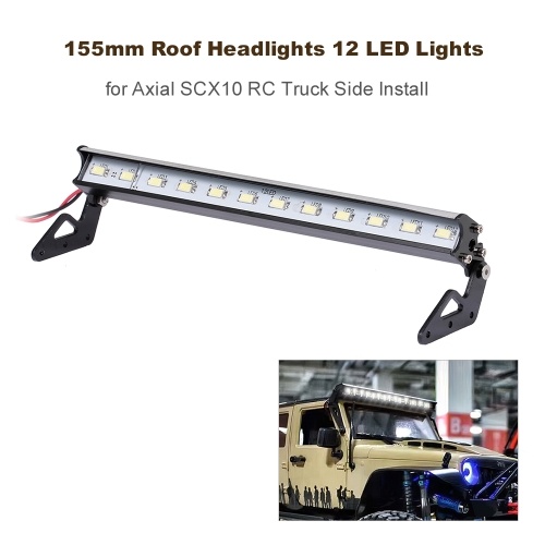 Fari da tetto da 155 mm RC Off-Road Dome 12 luci a LED per camion assiali SCX10 RC Side Install