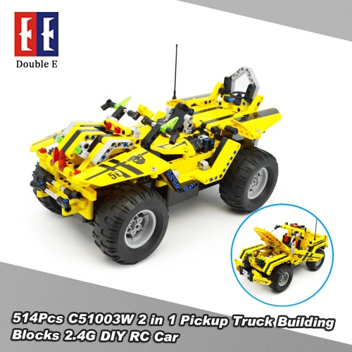 514Pcs Double E C51003W 2 in 1 RC Pickup Truck Building Blocks Kits 2.4G Car Model DIY Toys от Tomtop.com INT 514Pcs Double E C51003W 2 in 1 RC Pickup Truck Building Blocks Kits 2.4G Car Model DIY Toys от Tomtop.com INT