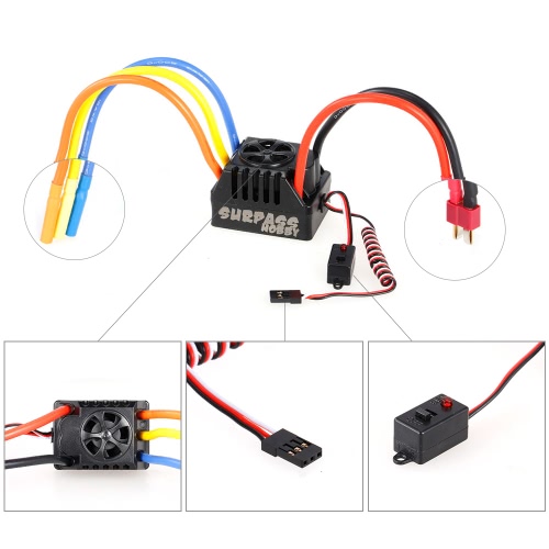 

80A Бесщеточный ESC 6V BEC с картой программирования для 1/10 RC Short Course Monster Truck On-Road Car