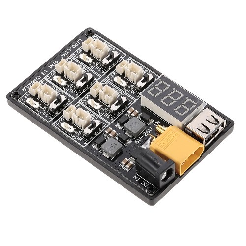 6in1 1S LiPo LiHV Parallel Charger Board XT60 Input for Blade Inductrix E010 Drone Micro JST 1.25 JST-PH 2.0 Battery