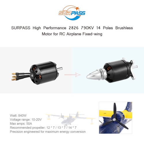 

Оригинал SURPASS High Performance 2826 790KV 14 Поляки безщеточный для RC самолета с неподвижным крылом