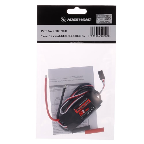 

4Pcs Original Hobbywing Skywalker 50A UBEC Brushless ESC 2-4S 5V / 5A BEC для 450-650 RC Quadcopter Airplane