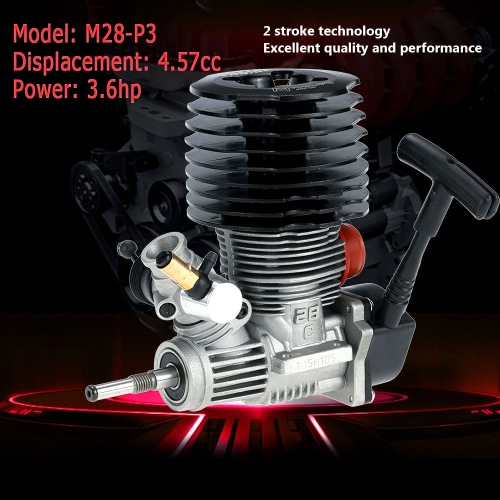 Original Soares M28-P3 4.57cc 2 tempos Pull Start motor para 1/8 Nitro Powered Monster Truggy RC carro