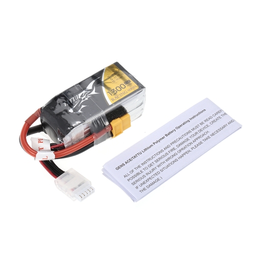 

ACE TATTU 1300mAh 14.8V 75C 4S1P 4S Lipo Аккумулятор с разъемом для подключения XT60 для FPV Racing Drone