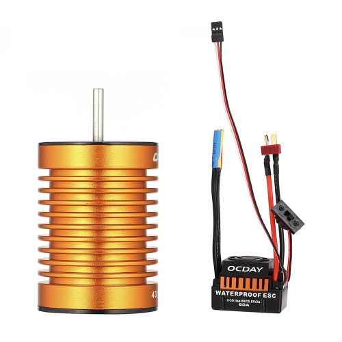 

OCDAY 9T 4370 KV 4 полюса Бессенсорный бесщеточный двигатель и водонепроницаемый бесконтактный бесколлекторный автомобиль с бесконтактным двигателем 60A для 1/10 RC автомобильной лодки
