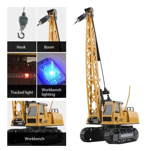 Costruzione elettrica telecomandata Crane Music Sound Luce colorata Rotazione di 360 gradi