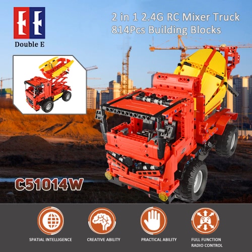 814Pcs Double E C51014W 2 in 1 RC Mixer Truck Building Blocks Kits 2.4G Engineering Model DIY Construction Toys от Tomtop.com INT 814Pcs Double E C51014W 2 in 1 RC Mixer Truck Building Blocks Kits 2.4G Engineering Model DIY Construction Toys от Tomtop.com INT