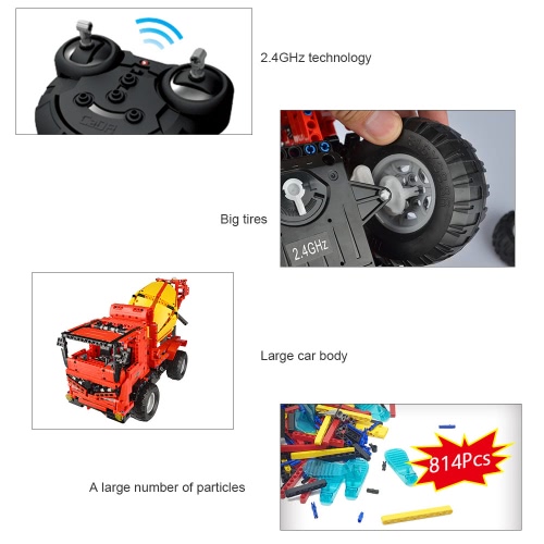 814Pcs Double E C51014W 2 in 1 RC Mixer Truck Building Blocks Kits 2.4G Engineering Model DIY Construction Toys от Tomtop.com INT 814Pcs Double E C51014W 2 in 1 RC Mixer Truck Building Blocks Kits 2.4G Engineering Model DIY Construction Toys от Tomtop.com INT