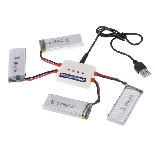 4 pcs 3.7 V 900 mAh Li-po Batterie avec 4 en 1 Chargeur de Batterie pour 8807 W Wifi FPV Drone Quadcopter