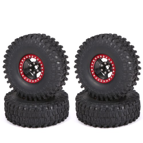 

4PCS Remote Control Tires with Metal Rim Replacement for AXIAL SCX10 90046 TRX TRX4 RC4WD D90 hsp redcat tamiya hpi 1/10 Remote Control Car