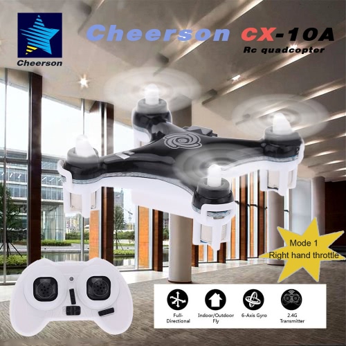 

Original Mode 1 Cheerson CX-10A 2.4GHz 4CH RC Quadcopter NANO Drone UFO with Headless Mode Function