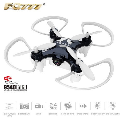 

FQ777 954D 2.4GHz 4CH 6-Axis Gyro 0.3MP Camera WiFi FPV Quadcopter - Phone APP Control