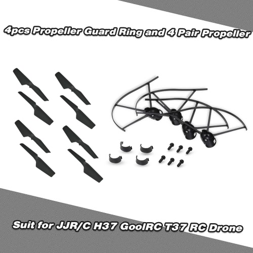 

4pcs Propeller Guard Ring and 4 Pair CW CCW Propeller for JJR/C H37 GoolRC T37 RC Drone Quadcopter