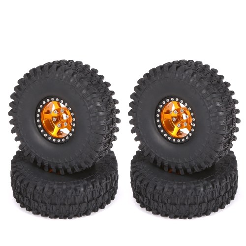 

4PCS Crawler RC Tires with Metal Rim Compatible with AXIAL SCX10 90046 traxxas TRX4 RC4WD D90 hsp redcat tamiya hpi 1/10 RC Rock Crawler