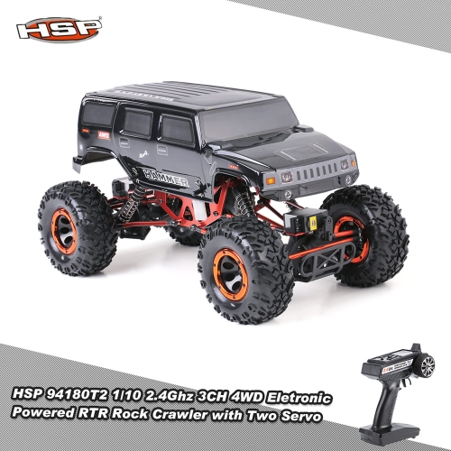 

Оригинал HSP 94180T2 1/10 2.4Ghz 3CH 4WD Электронный Работает Brushed Motor RTR Rock Crawler RC автомобиля с двумя Servo
