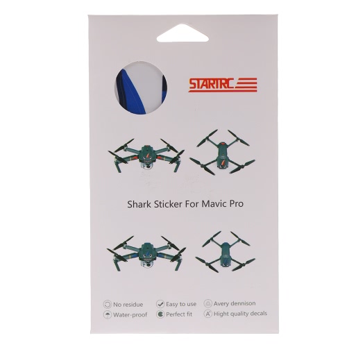 Shark Decoration Waterproof Decal Sticker Skin for DJI Mavic Pro FPV Drone от Tomtop.com INT Shark Decoration Waterproof Decal Sticker Skin for DJI Mavic Pro FPV Drone от Tomtop.com INT
