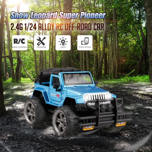 

HUI NA TOYS 1369-9 Snow Leopard Super Pioneer Gravity Sensing Programmable Buggy 2.4G 1/24 Alloy RC Off-road Car with Light