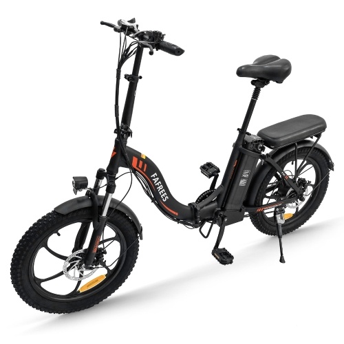 FAFREES F20 Ebike 20 po x 3,0 po Pneus gras 250 W Moto pliant vélo électrique de montagne de 90 à 120 km Plage d'assistance électrique avec siège arrière