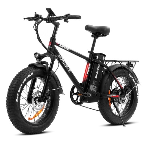 

Samebike XWC05 Ebike 20X4 ''Fat Tire 750W Motor Pedal Assist Snow Beach Mountain Electric Bike 60-80km Диапазон мощности с задней стойкой