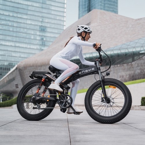 

ENGWE X24 Folding All-terrain Electric Bike 24*4.0 inch Fat Tire 1000W Motor 48V 19.2Ah Battery Triple Suspension E-bike 100km Range 150kg Load Shimano 8-Speed Dual Hydraulic Disc Brake