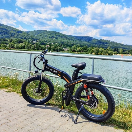 

ENGWE X24 Folding All-terrain Electric Bike 24*4.0 inch Fat Tire 1000W Motor 48V 19.2Ah Battery Triple Suspension E-bike 100km Range 150kg Load Shimano 8-Speed Dual Hydraulic Disc Brake