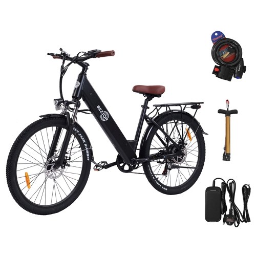 

BEZIOR M3 Electric Bicycle 26 Inch 500W Brushless Motor Power Assist Moped E Bike for Commuting Shopping Traveling