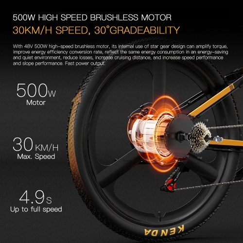 

BEZIOR X500 Pro Integrated Tire Ebike 26 Inch 500W Motor Folding Electric Bicycle 100KM Power-Assisted Range