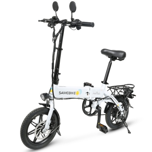 

Samebike YINYU14-II E-bike 14 Inch 350W Brushless Gear Motor Folding Electric Bike Max 50-60km Range 36V 7.8Ah Battery 24km/h Max Speed 25° Gradeability 100kg Max Payload