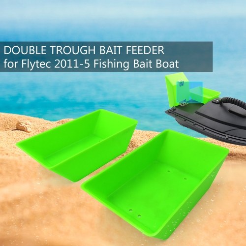 

Double Trough Bait Feeder for Flytec 2011-5 1.5kg Loading Remote Control Fishing Bait Boat