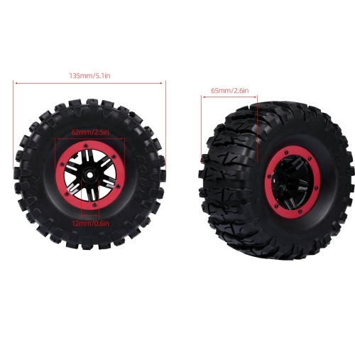 

4pcs 135mm 2.2 Inch Rim Rubber Inflatable Tyre Tire Wheel for RC Car Traxxas HSP Redcat RC4WD Tamiya Axial SCX10 D90 HPI RC Rock Crawler