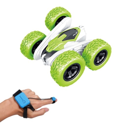 

4WD 2.4Ghz Wireless Watch Control Racing RC Car 360° Spin Flip 2 Sided Control Headlight