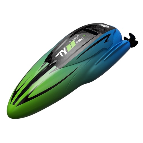 Barco de controle remoto, 2,4 GHz, barco de velocidade recarregável à prova d'água para piscinas e lagos, mini barco de acrobacias, brinquedos para crianças, adultos, meninos e meninas, verde