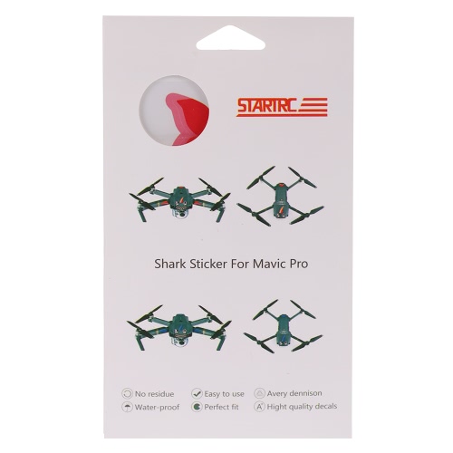 Shark Decoration Waterproof Decal Sticker Skin for DJI Mavic Pro FPV Drone от Tomtop.com INT Shark Decoration Waterproof Decal Sticker Skin for DJI Mavic Pro FPV Drone от Tomtop.com INT