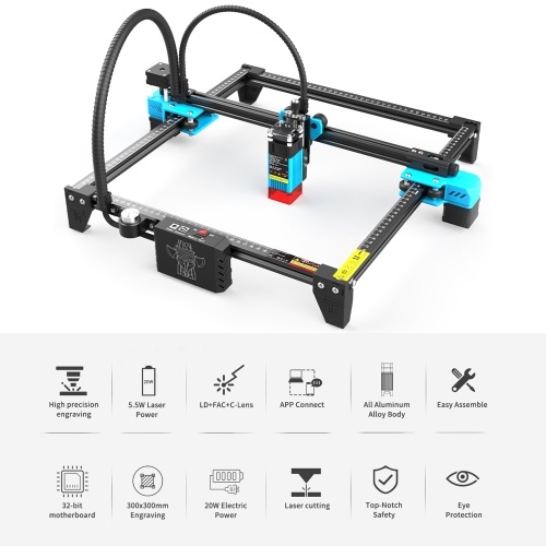 

Two Trees TTS 5.5W Laser Engraver 300x300mm Working Area