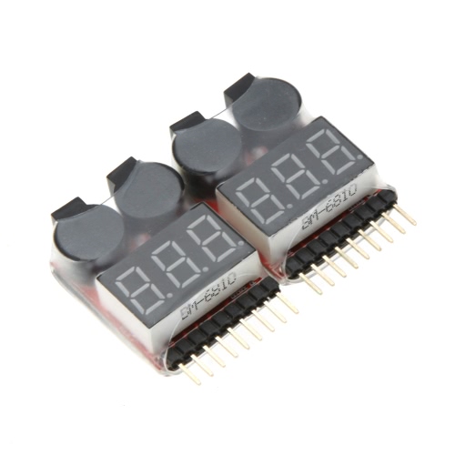 

2Pcs 1-8S Индикатор RC Li-ion Lipo Battery Tester Сигнал тревоги зуммера низкого напряжения