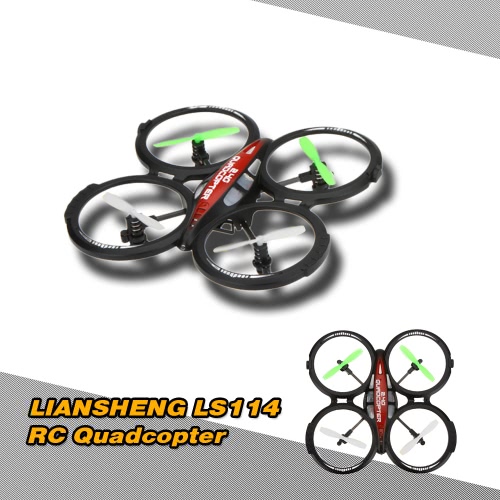 LIANSHENG LS114 4CH 2.4GHz RTF UFO Aircraft Drone Radio Control Toy RC Quadcopter w/6-Axis Gyro