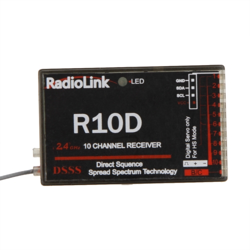 

Оригинальный радиолинк R10D 2.4G 10CH DSSS приемник для радиолинк AT9 в 10 Передатчик RC вертолет Multirotor