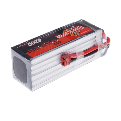 

Wild Scorpion 22.2V 4200mAh 30C MAX 40C 6S T Plug Li-po Battery for RC Car Airplane T-REX 600 Helicopter Part