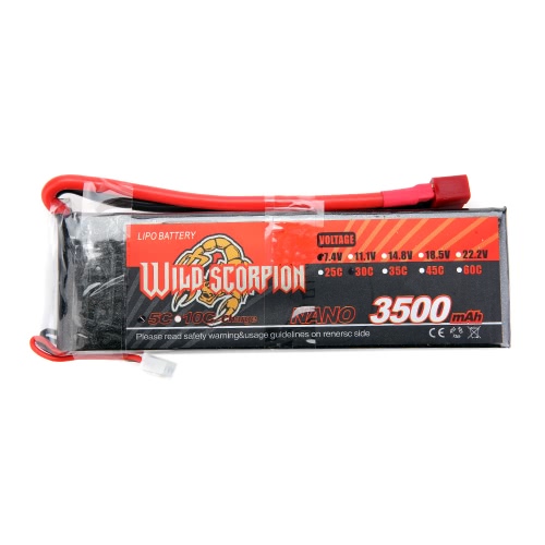 Wild Scorpion 7.4V 3500mAh 30C MAX 40C 2S T Plug Li-po Battery for RC Car Airplane Helicopter Part