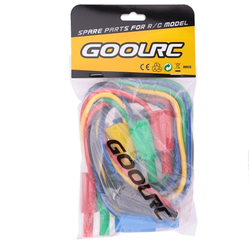 

GoolRC 5Pcs Respective Colors Closed anti-static 3mm Jack Male Banana Clip 1m Silicone Test Cable